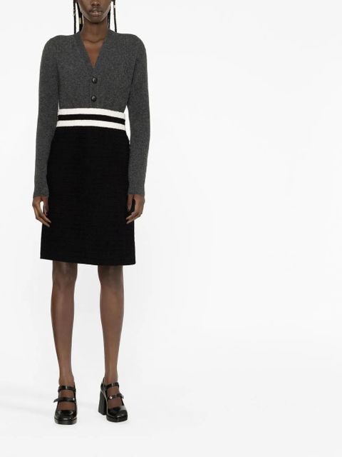 Gucci tweed high-waisted midi skirt - Black