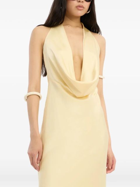 ROTATE BIRGER CHRISTENSEN halter chiffon maxi dress - Neutrals