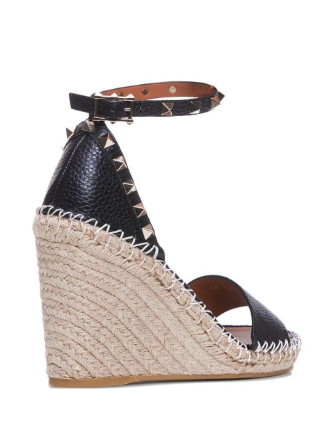 Valentino Garavani Double Rockstud heeled espadrilles - Black