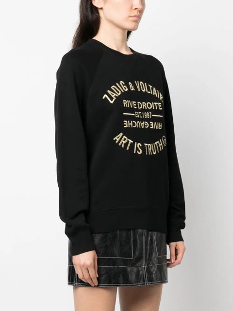 Zadig&Voltaire logo-embroidered organic-cotton sweatshirt - Black