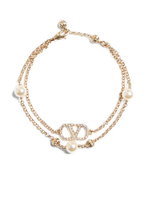 Valentino Garavani V-logo pearl bracelet - Gold - zdjęcie produktu nr 1