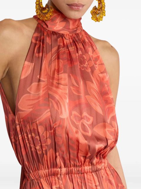 ETRO floral-print pleated maxi dress - Red