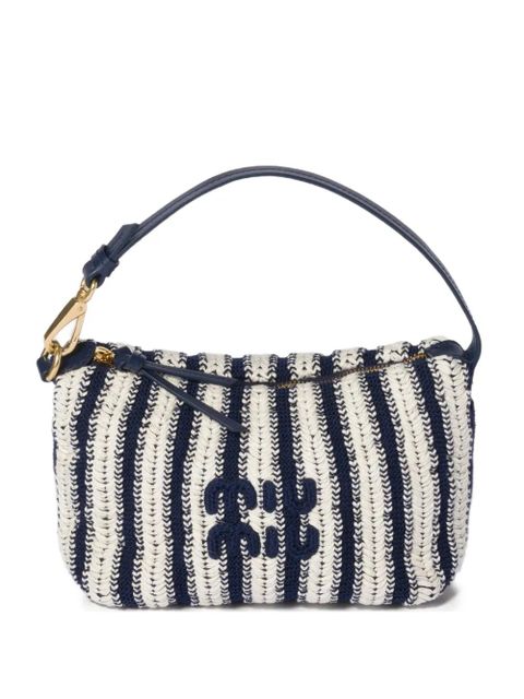 Miu Miu crochet and leather pouch - Blue - zdjęcie produktu nr 1