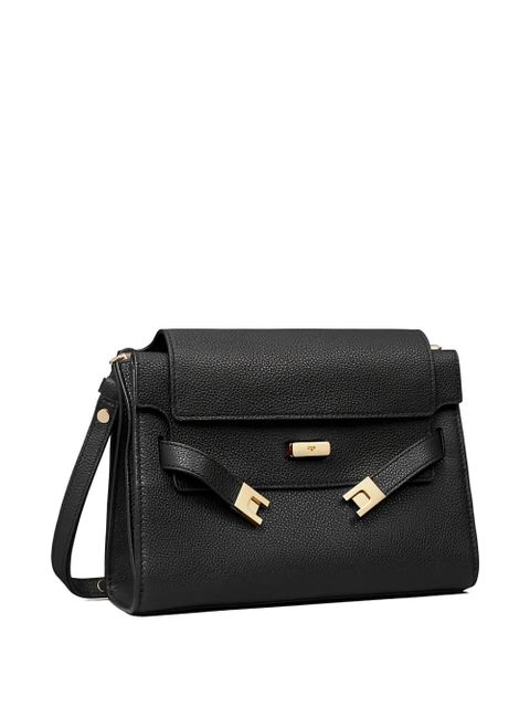 Tory Burch Lee Radziwill pebble-leather flap shoulder bag - Black - zdjęcie produktu nr 2
