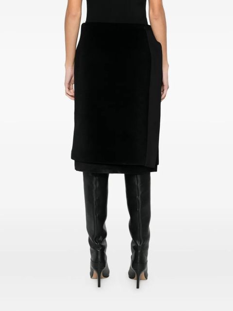 Jil Sander layered straight skirt - Black