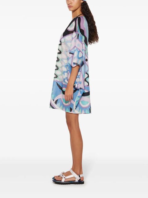 PUCCI Vivara-print kaftan minidress - Blue