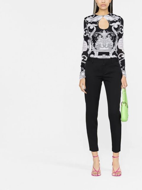 Versace Barocco-print cut-out bodysuit - Black