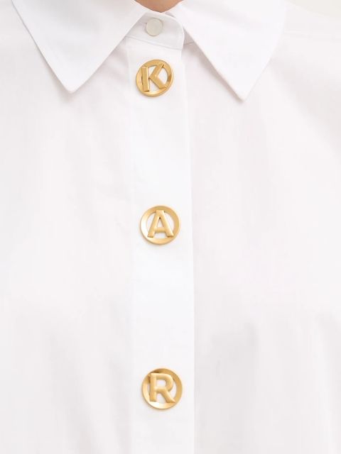 Karl Lagerfeld koszula bawełniana damska kolor biały regular z kołnierzykiem klasycznym B1W11012