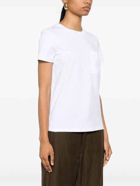 Max Mara monogram-embroidered cotton T-shirt - White