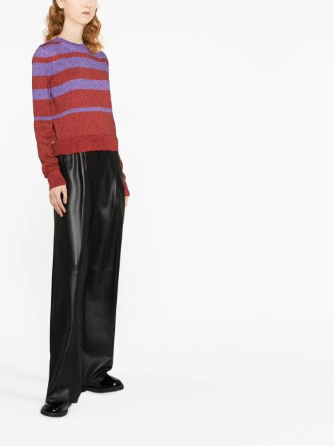 Rabanne striped crew-neck jumper - Purple