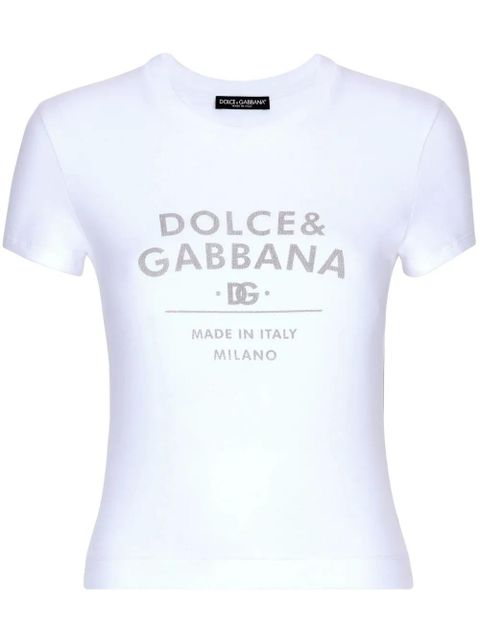 Dolce & Gabbana logo-print cotton-blend T-shirt - White - zdjęcie produktu nr 1