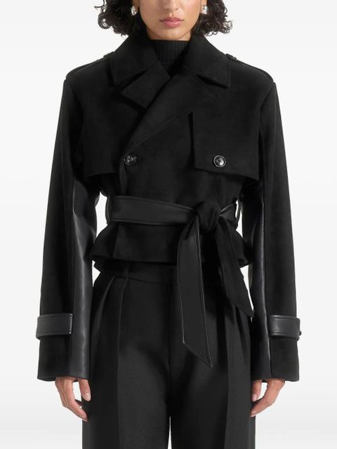 Manière De Voir Lelia epaulets belted jacket - Black - zdjęcie produktu nr 2