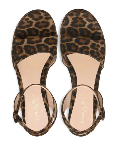 Gianvito Rossi Alma leopard-print platform sandals - Brown