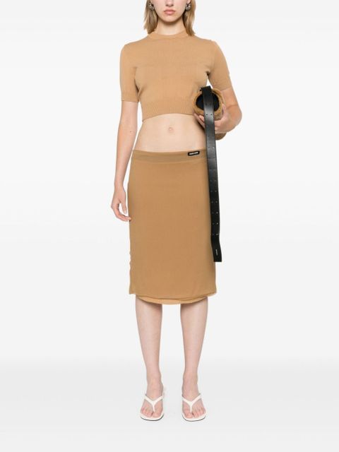 Miu Miu silk mini skirt - Neutrals - zdjęcie produktu nr 2