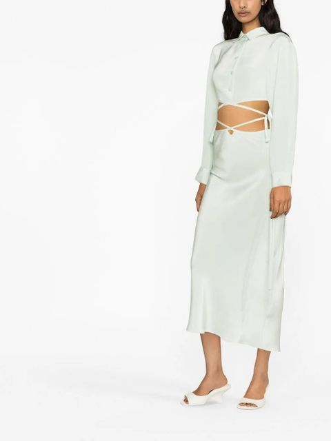 Christopher Esber tie-fastening silk shirt - Green