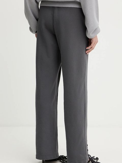 Rotate spodnie dresowe bawełniane damskie kolor szary gładkie 1143891205