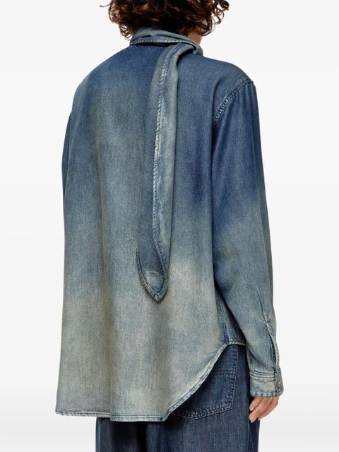 Diesel tie-neck denim blouse - Blue