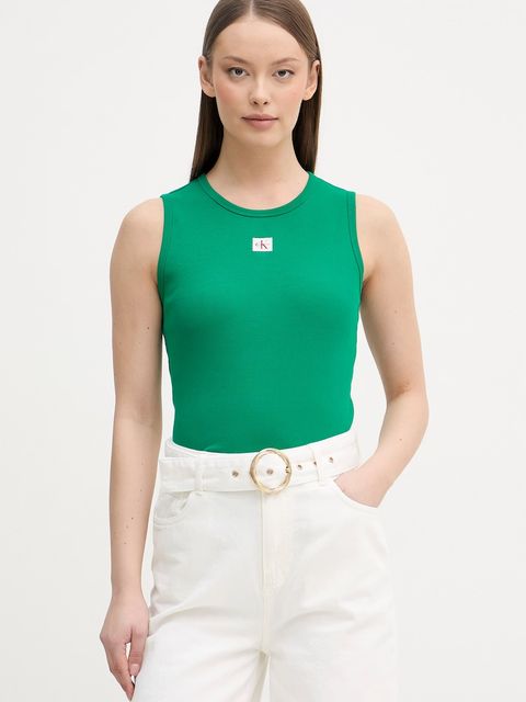 Calvin Klein Jeans top damski bawełniany z elastanem - zdjęcie produktu nr 1