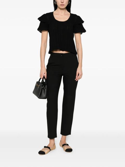 TWINSET ruffled-trim T-shirt - Black - zdjęcie produktu nr 2