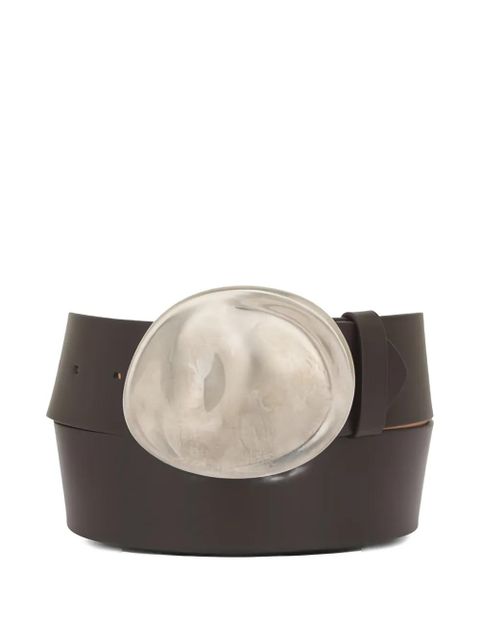 KHAITE Keefe silver-tone buckle belt - Brown - zdjęcie produktu nr 1