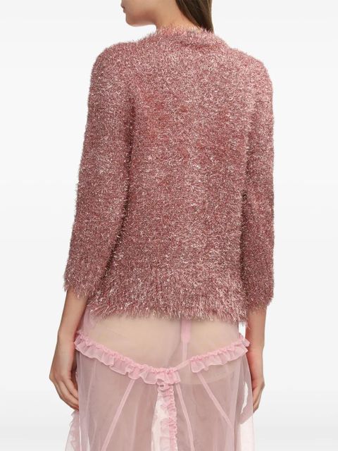 Simone Rocha tinsel-knit cardigan - Pink