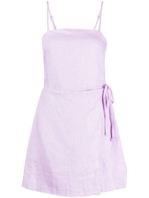Faithfull the Brand Llian linen wrap minidress - Purple - zdjęcie produktu nr 1