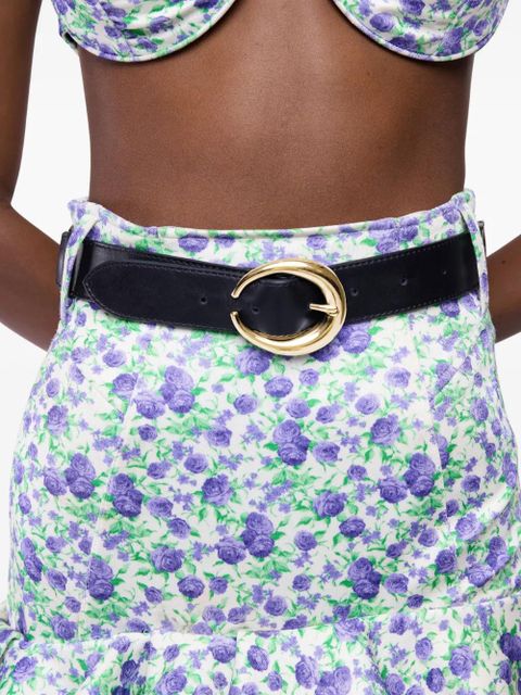 Rabanne ring-buckle leather belt - Black