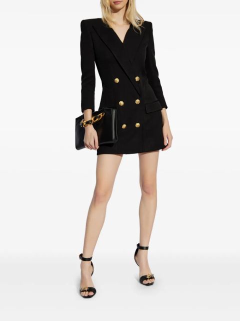Balmain logo-engraved mini dress - Black