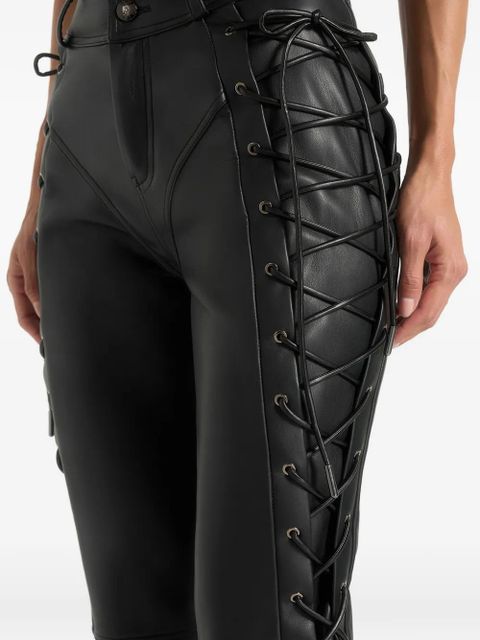Manière De Voir Ambre lace-up flared trousers - Black