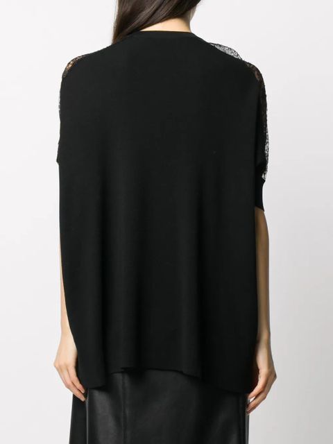 Valentino Garavani lace panel detail knitted top - Black