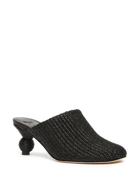 Weekend Max Mara 55mm woven slide mules - Black