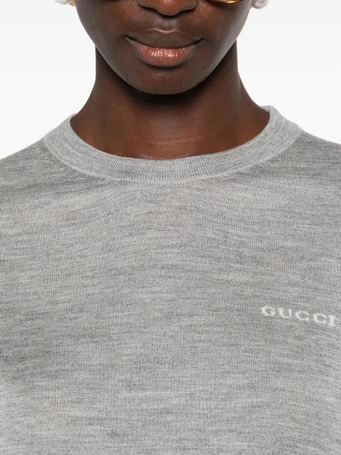 Gucci logo-embroidered short-sleeve T-shirt - Grey