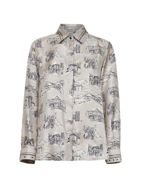Max Mara architectural-motif shirt - Neutrals - zdjęcie produktu nr 1