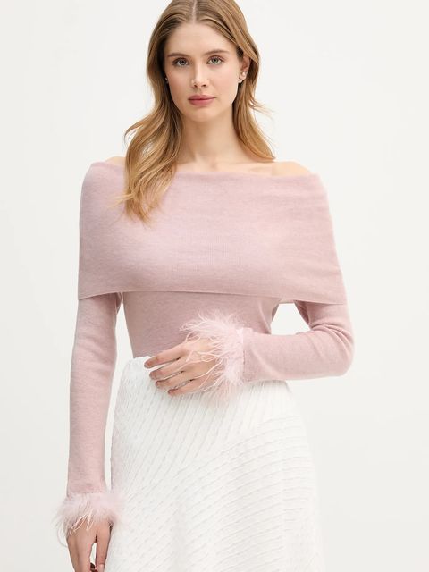 Pedro del Hierro sweter z domieszką wełny damski kolor różowy lekki 3512923 - zdjęcie produktu nr 1