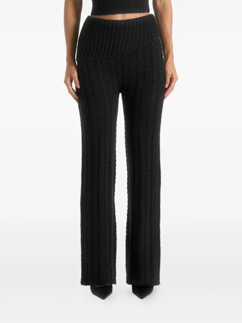 Manière De Voir Elvy cable-knit foldover trousers - Black