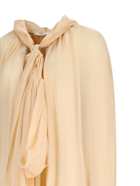 Blumarine pleated-trim cape - Neutrals