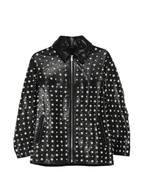 Nour Hammour studded zip leather jacket - Black - zdjęcie produktu nr 1
