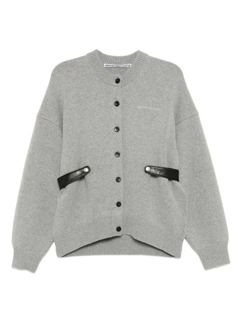 Alexander Wang leather-belt cardigan - Grey - zdjęcie produktu nr 1