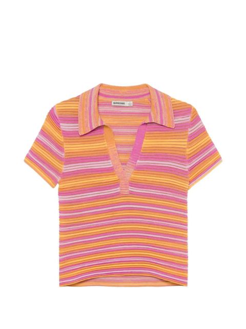 Simkhai knitted striped polo top - Orange - zdjęcie produktu nr 1