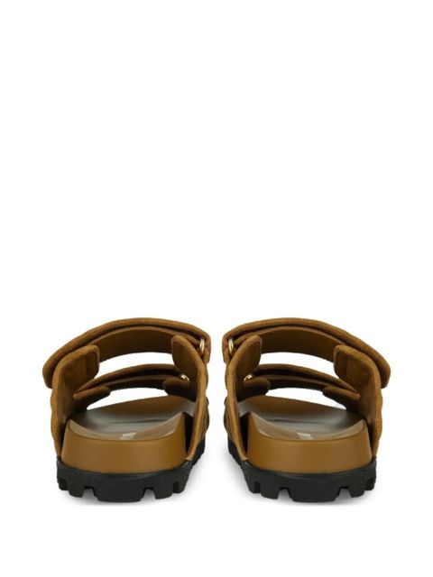 Miu Miu suede double-band sandals - Brown