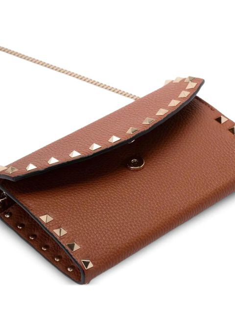 Valentino Garavani rockstud-embellishment clutch bag - Brown