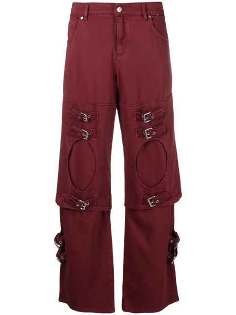 Blumarine buckle-detail boyfriend jeans - Red - zdjęcie produktu nr 1