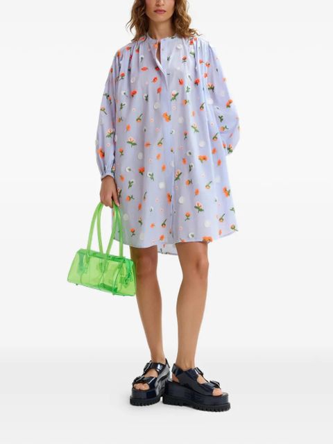 Essentiel Antwerp Jalen floral-embroidered shirt dress - Blue - zdjęcie produktu nr 2