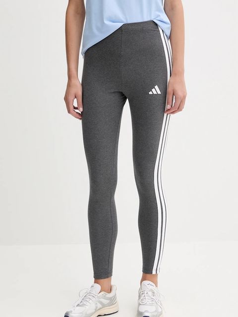 adidas legginsy 3-Stripes damskie kolor szary z aplikacją JZ3299