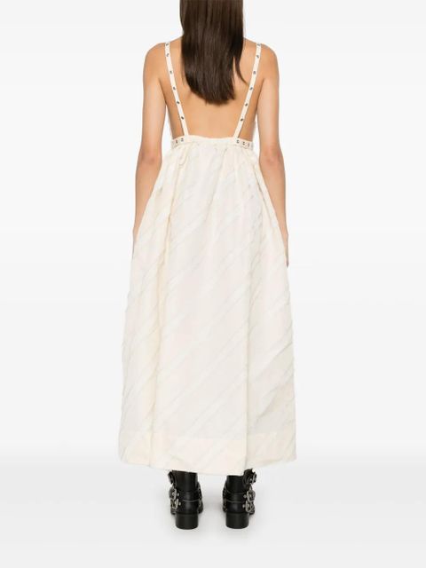 GANNI stripe-pattern midi dress - Neutrals - zdjęcie produktu nr 2