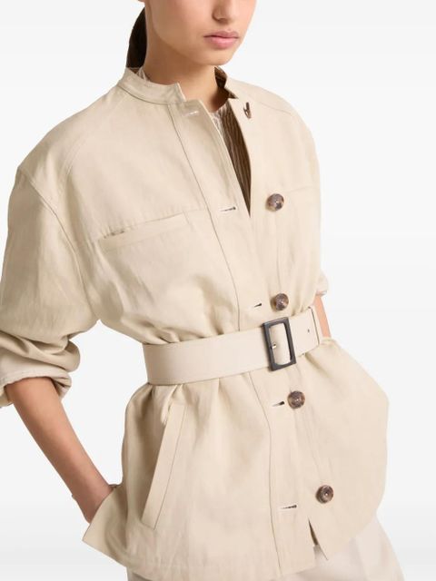 Yves Salomon belted jacket - Brown
