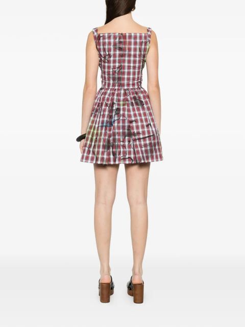 Vivienne Westwood plaid draped mini dress - Red