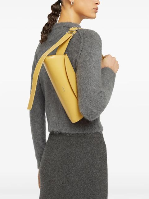 Jil Sander small Cannolo leather shoulder bag - Yellow