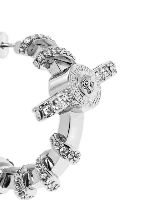 Versace embellished hoop earrings - Silver
