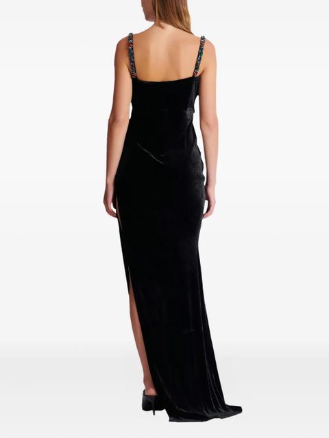 Balmain jewel-embellished velvet dress - Black